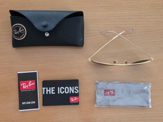Gafas Ray-Ban Aviator Doradas y Azules