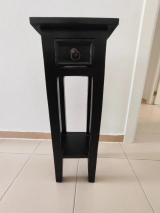 Mesita Auxiliar Estrecha de Madera de caoba
