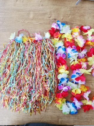 Disfraz Hawaiano Falda y 2 Collares niña