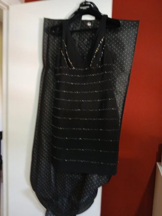Vestido fiesta Pronovias negro lentejuelas
