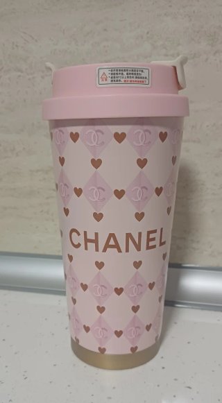 Vaso inspiración Chanel Rosa y Dorado