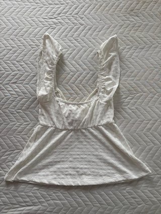 Top Springfield XS blanco volantes