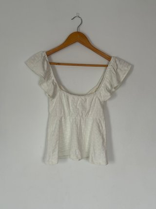 Top Springfield XS blanco volantes