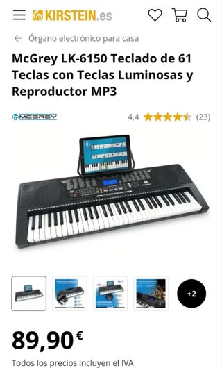 Teclado McGrey LK-6150 con Teclas Luminosas