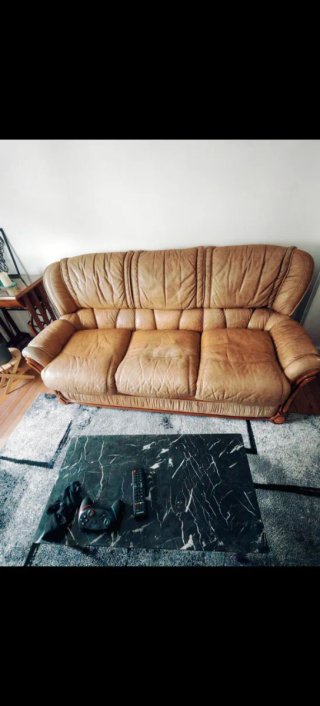 Sofá y sillones de Piel Marrón