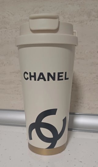 Vaso  inspiración Chanel Acero Inoxidable Beige y