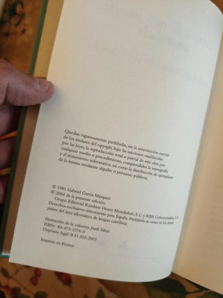 Crónica de una muerte anunciada (primera edición)