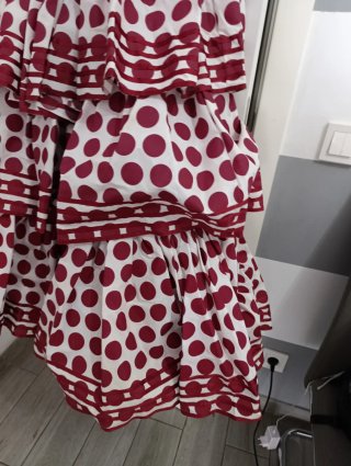 Traje de Flamenca Rojo y Blanco Talla Única