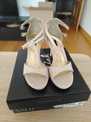 Sandalias de Tacón Blink Beige Talla 40