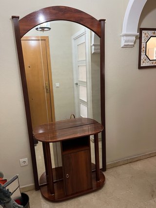 Mueble recibidor de entrada con espejo y armario