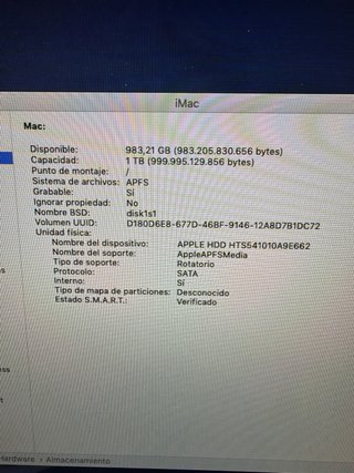 iMac 21,5 (Finales 2012) 1TB 8GB RAM