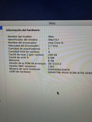 iMac 21,5 (Finales 2012) 1TB 8GB RAM