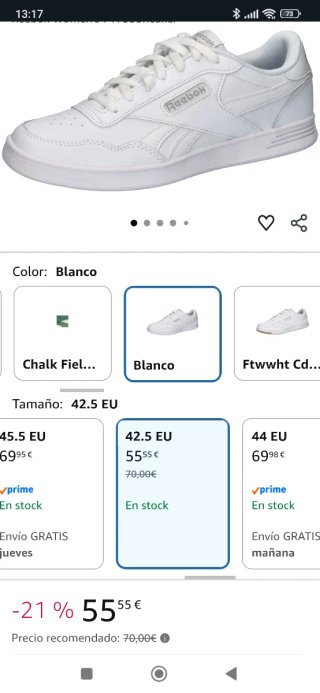 Zapatillas Reebok Blancas