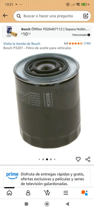 Filtro de Aceite Bosch P3201