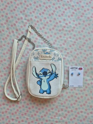 Bolsito Stitch Disney con pendientes