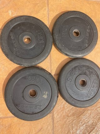 SET 8 discos CAUCHO de Pesas Domyos 10kg