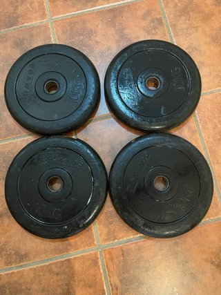 SET 8 discos CAUCHO de Pesas Domyos 10kg