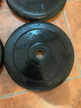 SET 8 discos CAUCHO de Pesas Domyos 10kg