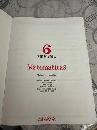 Matemáticas 6o de Primaria
