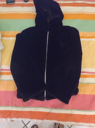 Pellicciotto bimba nero 8/9 anni