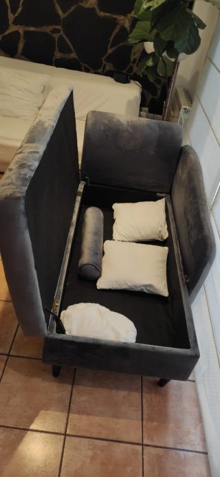 Sofá Diván de Terciopelo Gris