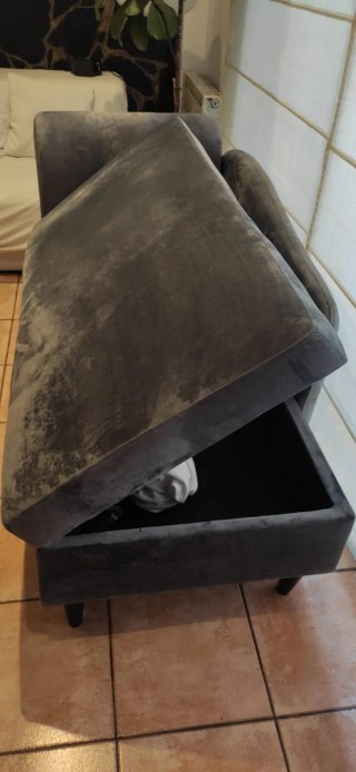 Sofá Diván de Terciopelo Gris