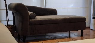 Sofá Diván de Terciopelo Gris
