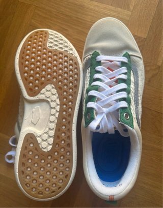Vans suela confort verde y blanco
