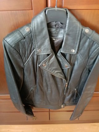 Cazadora Biker Piel Fórmula Joven Negra
