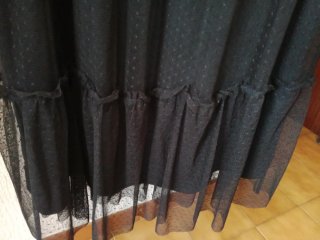 Vestido Negro de Tul con Detalles de Mariposas