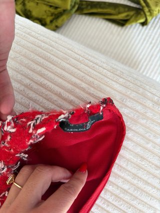 Vestido Carolina Herrera Rojo Talla XS