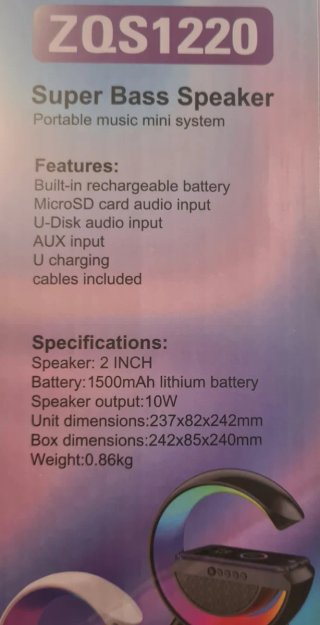 Cargador Inalámbrico con Altavoz ZQS1220