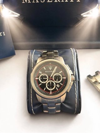 Reloj Maserati Cronógrafo Negro y Plateado
