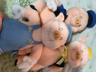 Los 3 cerditos clásicos disney cuento peluches 90s