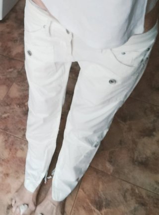 Pantalón Fornarina blanco cadera corta