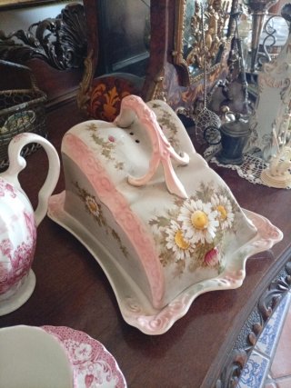Quesera porcelana estilo victoriano