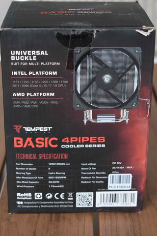 Disipador CPU Tempest Basic 4Pipes