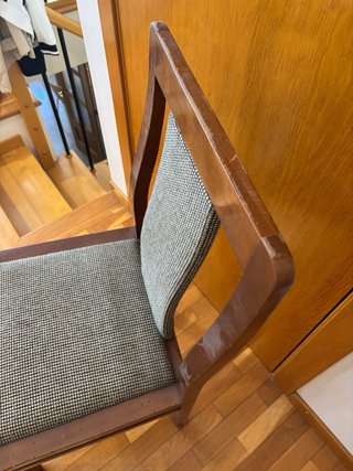 Sillas vintage madera y tela