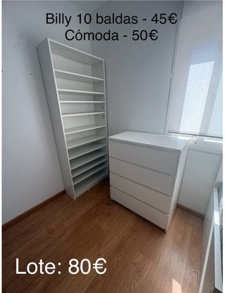 Lote Muebles IKEA: Estantería Billy y Cómoda
