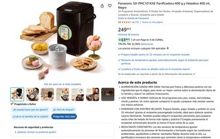 Panificadora y Heladera Panasonic SD-PMC101KXE