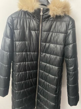 Abrigo Acolchado Negro Mango Talla L