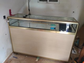 Mostrador Vitrina Cristal Dorado