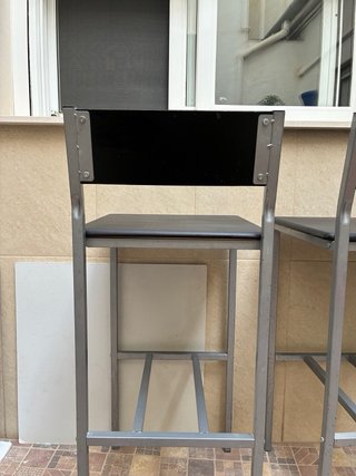 Set de 2 Taburetes de Madera y metal