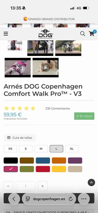 Arnés DOG Copenhagen Comfort Walk Pro Talla L