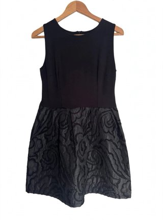 Vestido Fiesta AERFAN Negro Brocado Talla M