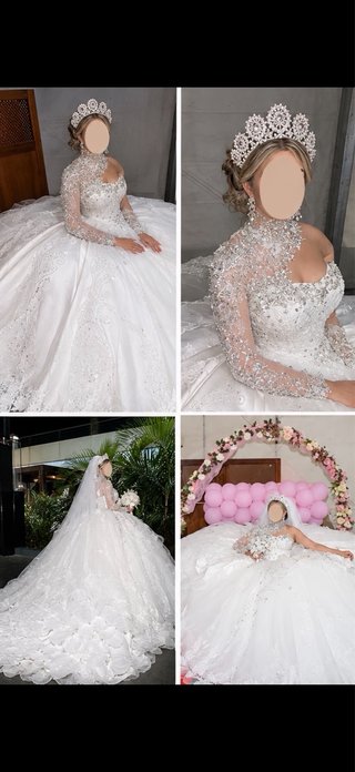 Vestido de Novia Princesa con Pedrería y encaje