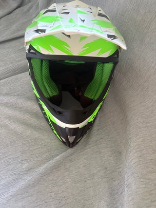 Casco Moto Cross Verde y Negro