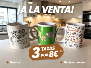 3 Tazas Hechas a Mano por 8€