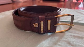 Cintura Balenciaga Pelle Marrone Vintage Originale