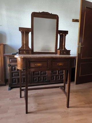 Tocador/Escritorio Madera y Mármol